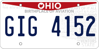 OH license plate GIG4152