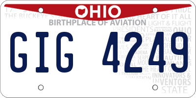 OH license plate GIG4249