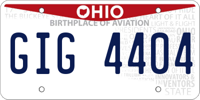 OH license plate GIG4404