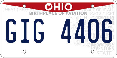 OH license plate GIG4406