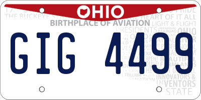 OH license plate GIG4499
