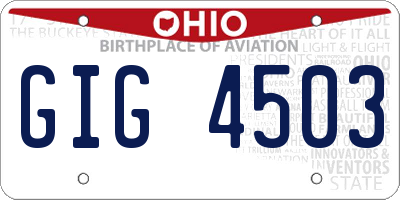 OH license plate GIG4503