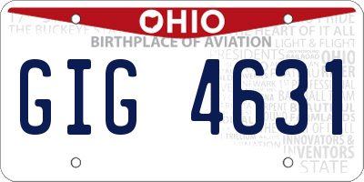 OH license plate GIG4631
