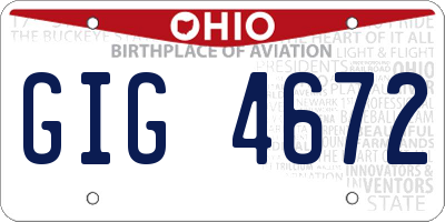 OH license plate GIG4672