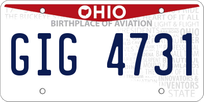 OH license plate GIG4731