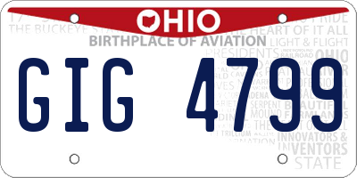 OH license plate GIG4799
