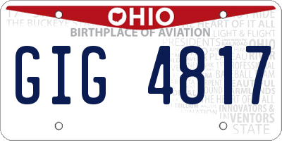 OH license plate GIG4817