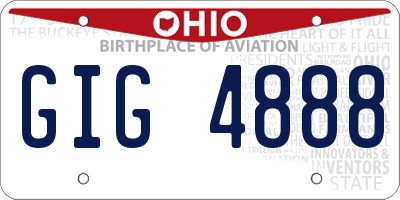 OH license plate GIG4888