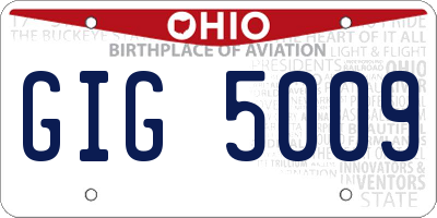 OH license plate GIG5009