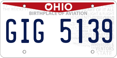 OH license plate GIG5139