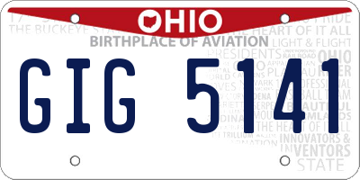OH license plate GIG5141