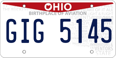 OH license plate GIG5145