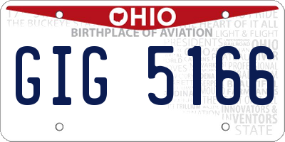 OH license plate GIG5166