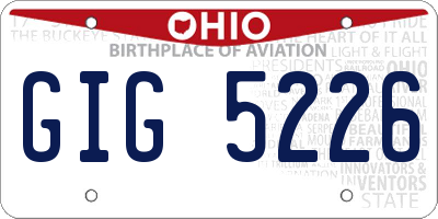 OH license plate GIG5226
