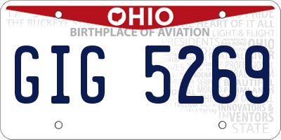 OH license plate GIG5269