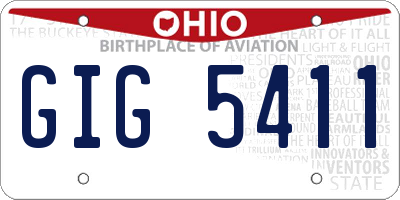 OH license plate GIG5411
