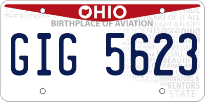 OH license plate GIG5623