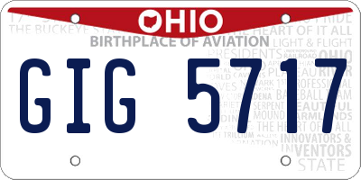 OH license plate GIG5717