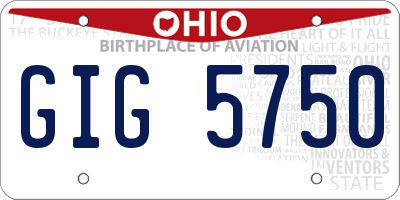 OH license plate GIG5750