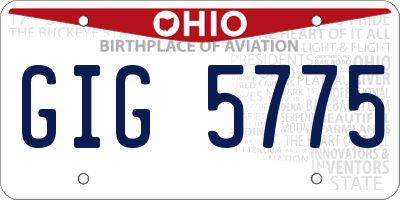 OH license plate GIG5775