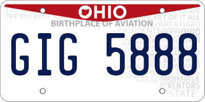 OH license plate GIG5888