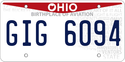 OH license plate GIG6094
