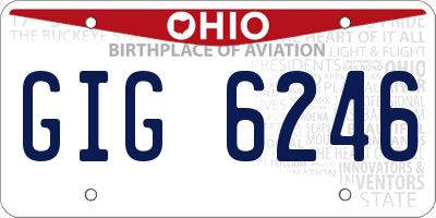 OH license plate GIG6246