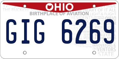 OH license plate GIG6269