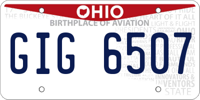 OH license plate GIG6507