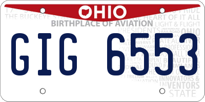OH license plate GIG6553