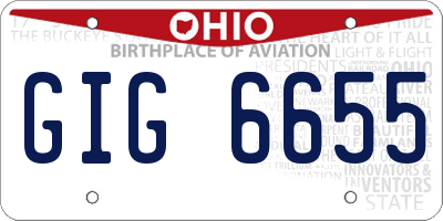 OH license plate GIG6655