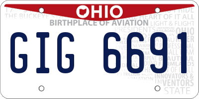 OH license plate GIG6691