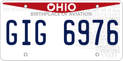 OH license plate GIG6976