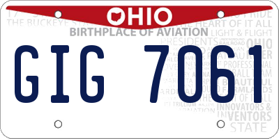 OH license plate GIG7061