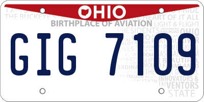 OH license plate GIG7109