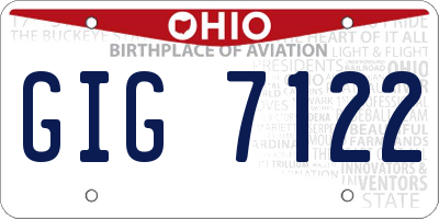 OH license plate GIG7122
