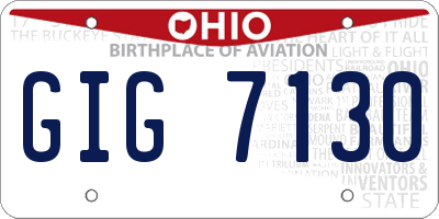 OH license plate GIG7130
