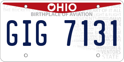 OH license plate GIG7131