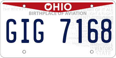 OH license plate GIG7168
