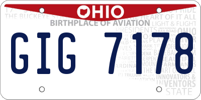 OH license plate GIG7178