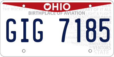 OH license plate GIG7185