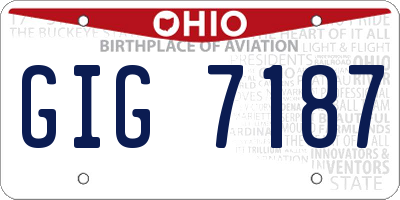 OH license plate GIG7187