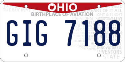 OH license plate GIG7188