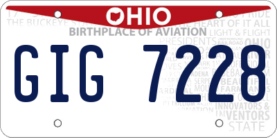 OH license plate GIG7228