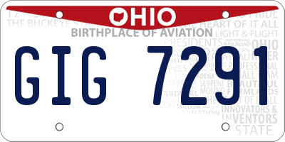 OH license plate GIG7291