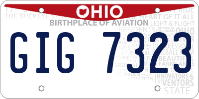 OH license plate GIG7323