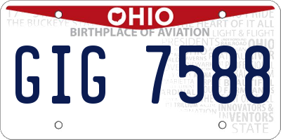 OH license plate GIG7588