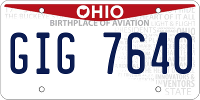 OH license plate GIG7640
