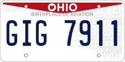 OH license plate GIG7911