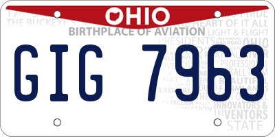 OH license plate GIG7963